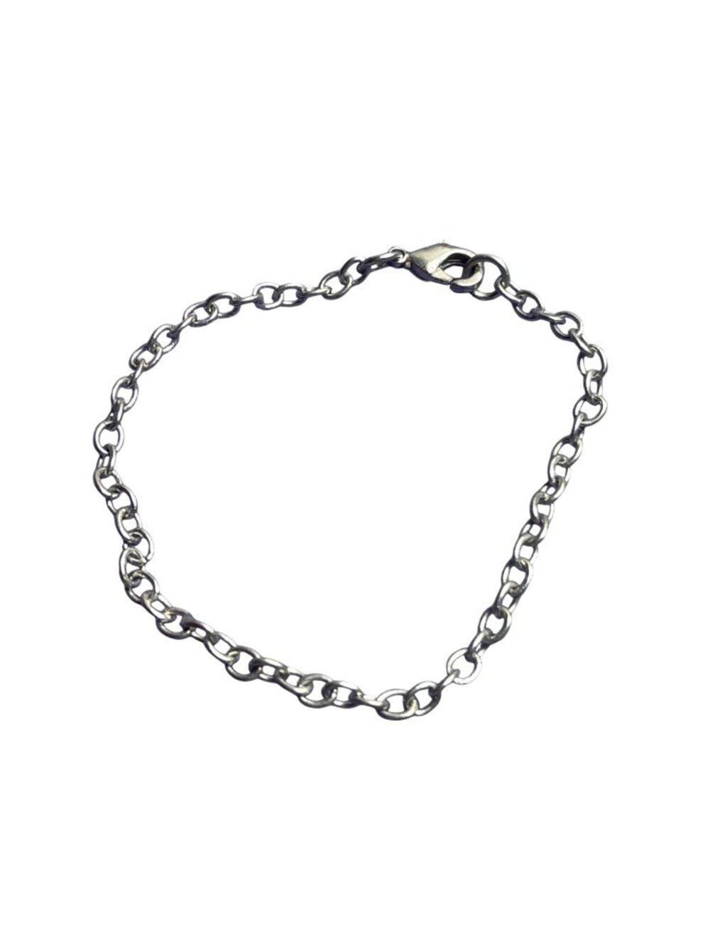 Silvertone Chain Bracelet Lobster Clasp 6.5 inches Long